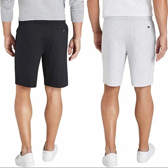 NWT! 2 Pack Eddie Bauer Men’s Short Black and Light Gray Lounge Shorts - Picture 2 of 2